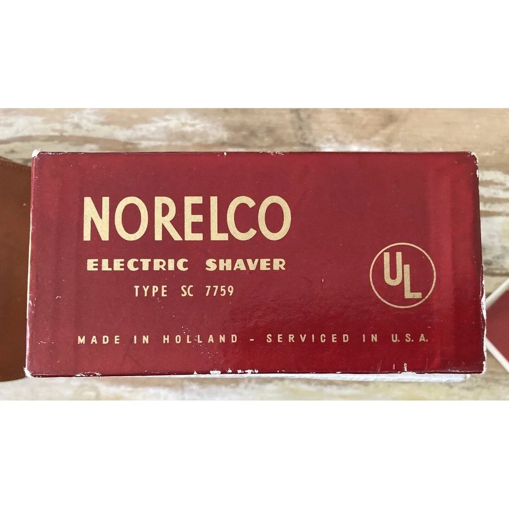 Vintage men's Norelco Electric Shaver Type SC 7759 in org case & box 1950s works